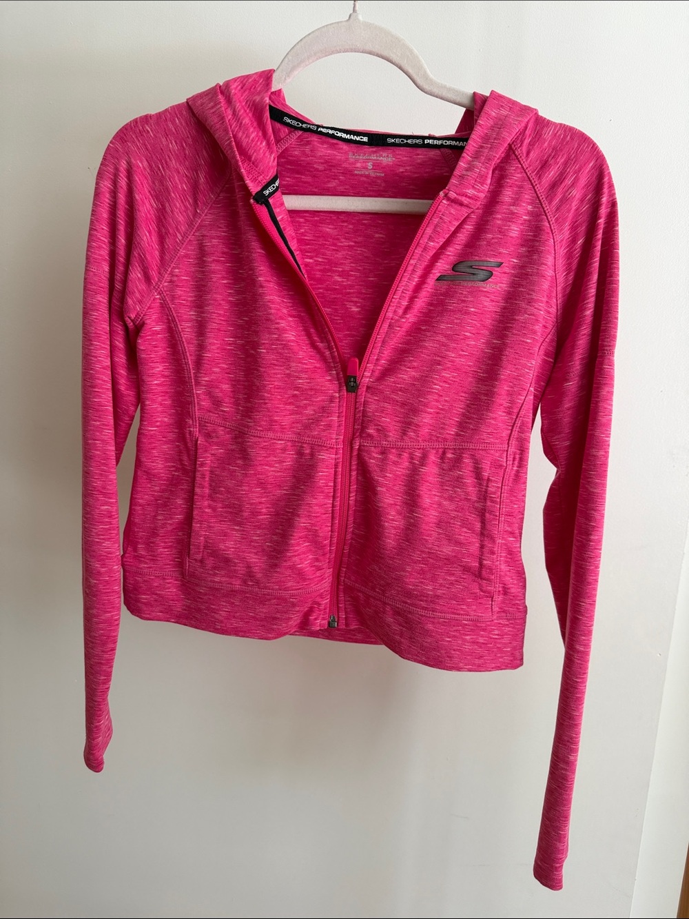 Skechers Women's Hot Pink Marled Zip-Up Performance Hoodie